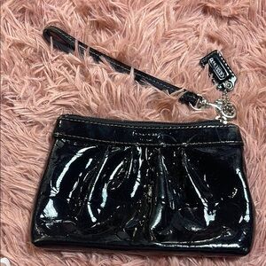 Coach Black Patent Leather Wristlet